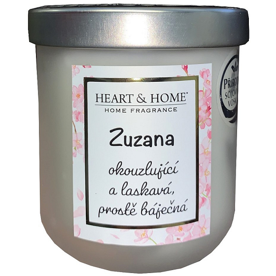 Heart & Home Fresh linen soy scented candle with the name Zuzana 110 g