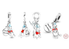 Sterling Silver 925 Disney Winnie the Pooh - Birthday Winnie the Pooh, 2in1 Birthday Pendant Bracelet