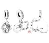 Charm Sterling silver 925 Ice carving - You melt my heart, love bracelet pendant