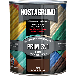 Hostagrund Prim 3v1 S2177 base and topcoat for metal, 0240 medium brown, 600 ml