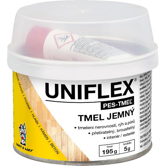 Uniflex PES-FILLER fine filler for metal, steel, stone, concrete and wood, 200 g