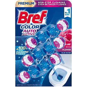 Bref WC block Color Auto Active Flowers, 3 × 50 g
