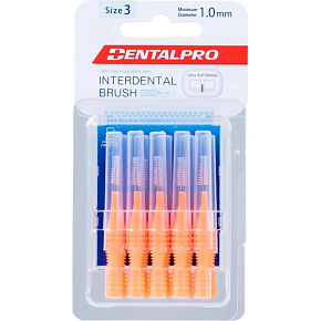 DentalPro Interdental Brush Straight 1.0 mm Orange, 10 pieces DentalPro Interdental Brush Straight 1.0 mm Orange, 10 pieces