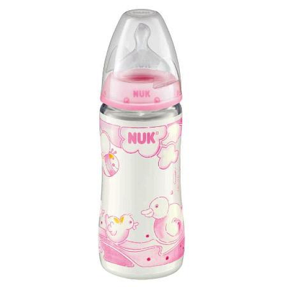 Nuk Bottle nursing pink silicone teat 0-6 months size 1 300 ml