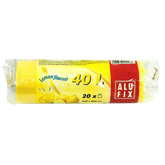 Alufix Aroma Lemon retractable garbage bags, 14µ, 40 liters, 53 x 60 cm, 20 pieces