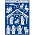 Window foil without glue nativity scene made of rainbow glitter 50 x 35 cm
