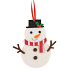 Snowman made of felt colored decoration for hanging 10 cm