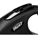 Flexi New Classic Original Tape Retractable Dog Leash for Dogs up to 15 kg, Black, S Small, Length 5 m