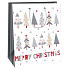 Ditipo Gift paper bag 26.4 x 13.6 x 32.7 cm white trees Merry Christmas AB