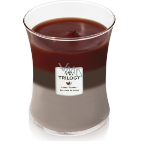 WoodWick Trilogy Forest Retreat - Forest Escape scented candle with wooden wick and lid glass medium 275 g