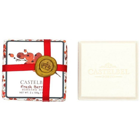 Castelbel Fresh Berries - Fresh berries Christmas toilet soap 2 x 150 g, cosmetic set