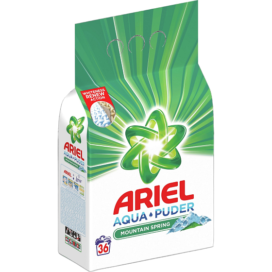 Ariel Aquapuder Mountain Spring washing powder for clean and fragrant, stain-free laundry 36 doses 2.34 kg