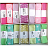 Ditipo Fabric ribbon Flora pastel light pink with white flowers 3 m x 25 mm