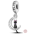 Sterling silver 925 Cat Moon I love you, pet bracelet pendant