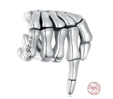 Charm Sterling Silver 925 Skeleton Hand, Bead for Halloween Bracelet