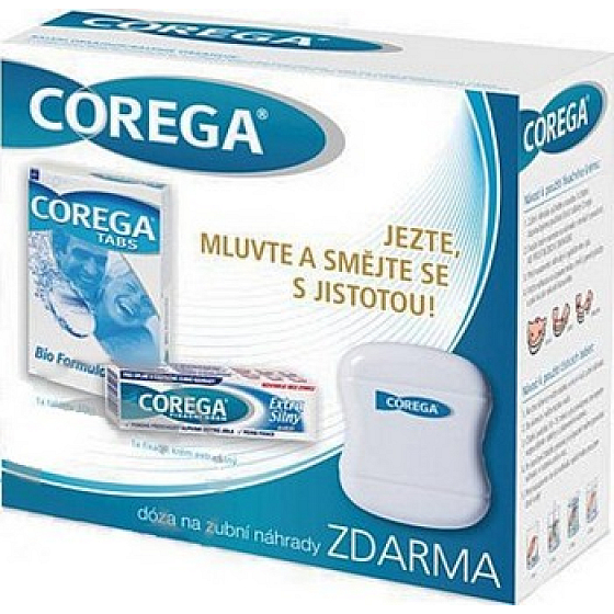 Corega Tabs Bio Formula 30 pieces + Corega fixation cream extra strong 40 g, cosmetic set