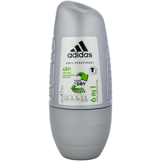 Adidas Cool & Dry 48h 6in1 ball antiperspirant deodorant roll-on for men 50 ml