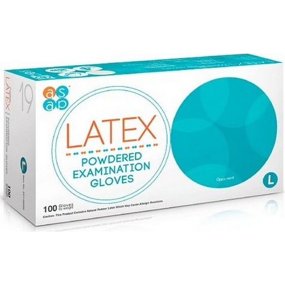 Asap Latex disposable powdered gloves size L box 100 pieces