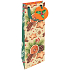Nekupto Gift paper bag for luxury bottle 13 x 33 cm Christmas orange, cinnamon, gingerbread, pine cone WILH 1981