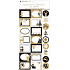 Self-adhesive gift tags with glitters white-brown 18 x 40 cm 23 pieces