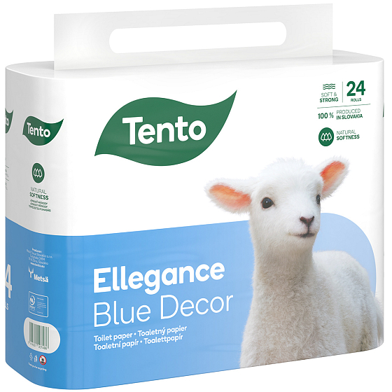 This Ellegance Blue Decor toilet paper 3 ply, 15.5 m, 24 pieces