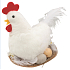 Plush white chicken 19 cm