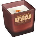 Heart & Home Nature Amber wood and vetiver scented candle large glass, burning time up to 40 hours 210 g