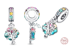 Sterling silver 925 Murano glass tree of belonging, nature bracelet pendant
