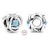 Charm Sterling silver 925 Infinite circle of eternity December turquoise, bead for bracelet