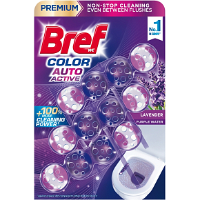 Bref WC block Color Auto Active Lavender, 3 × 50 g
