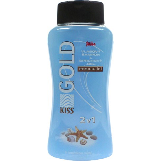 Mika Kiss Gold 2 in 1 strengthening shampoo for hair and shower gel 500 ml