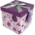Angel Folding gift box with ribbon Christmas lilac with silver ribbon 1372 M 15 x 15 x 15 cm 1 piece