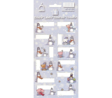 Arch Christmas Labels Stickers Snowmen Light Blue Arch of 12 Labels