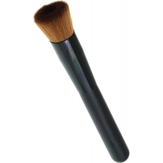 Cosmetic makeup brush brown round straight hair black handle 14.5 cm 30450