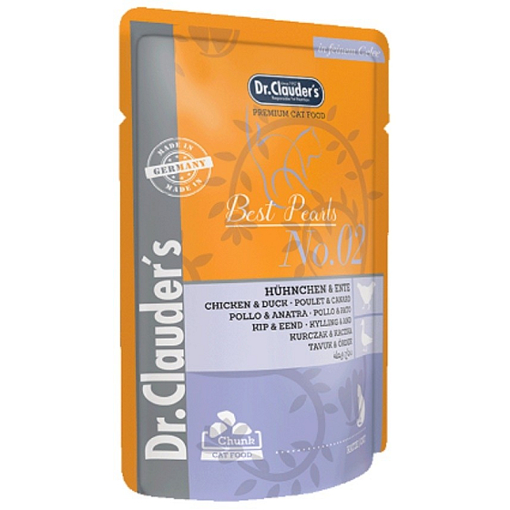Dr. Clauders Chicken and Duck in Sauce Complete Cat Food with Meat Chunks Pouch 100 g