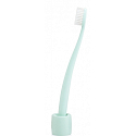 The Natural Family Co. Soft Bio toothbrush and stand Mint made of resin and corn starch