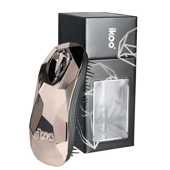 Ikoo Home Metallic Hair brush, specially shaped bristles when combing, stimulate acupuncture points on the Black Gold Digger head based on traditional Chinese medicine