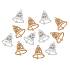 Wooden bell with gold and silver glue 3 cm 12 pieces