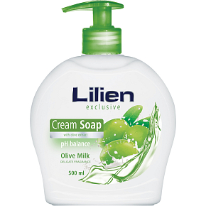 Lilien Olive Milk Liquid Soap with Dispenser, 500 ml