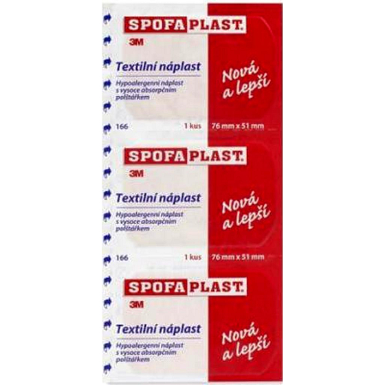 3M Spofaplast 166 textile patch 76 mm x 51 mm 3 pieces