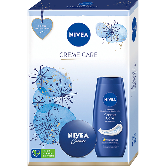 Nivea Creme Care cream for basic care 75 ml + creamy shower gel 250 ml, cosmetic set for women