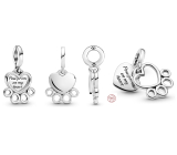 Sterling silver 925 Pawprints on my heart, 2in1 heart pendant on pet bracelet