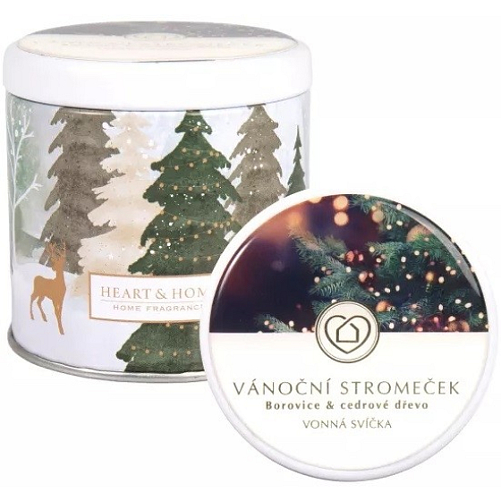 Heart & Home Christmas tree scent soy scented candle in a tin burns up to 30 hours 125 g