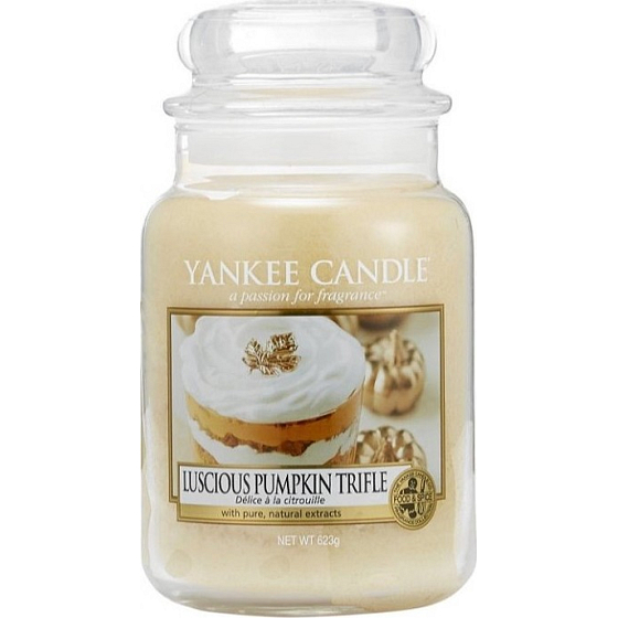 Yankee Candle Luscious Pumpkin Trifle - Delicious pumpkin delicacy scented candle Classic large glass 623 g