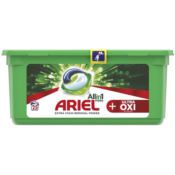 Ariel Allin1 Pods + Ultra Oxi Effect gel capsules for washing 25 doses of 750 g