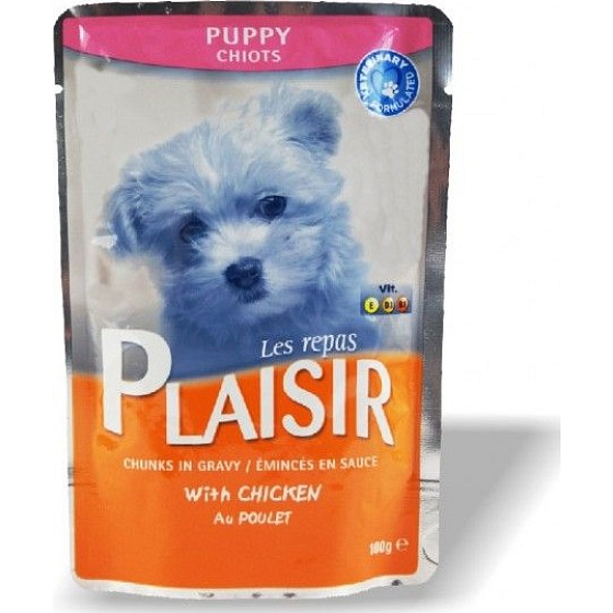 Plaisir Dog with Chicken Complete Food for Puppies 100 g