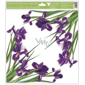 Non-adhesive window film corner Iris with glitter 30 x 33.5 cm