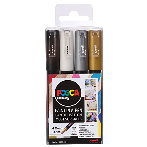 Posca Universal Set of Acrylic Markers 0.7 - 1 mm Mix of Colors 4 Pieces PC-1M