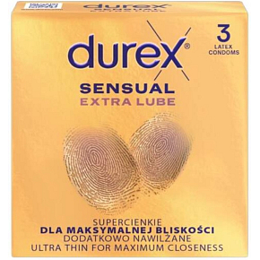 Durex Sensual Extra Lube condoms, 3 pcs