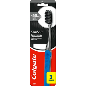 Colgate Slim Soft Charcoal Toothbrush 3-pack